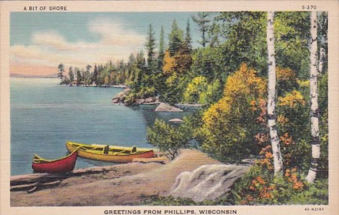 Wisconsin Greetings From Phillips 1937 Curteich