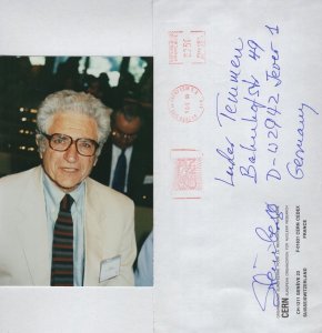 Jack Steinberger USA Germany Physicist Nobel Prize Hand Signed Photo & Envelope