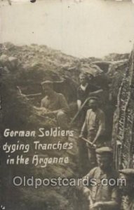 German Soldiers diging trenches in the Argonne, Military Unused light indenta...