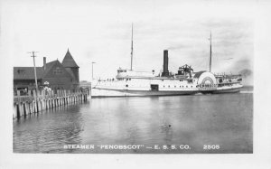 Steamer Penobscot Easten Stem Ship Company Real Photo Postcard 