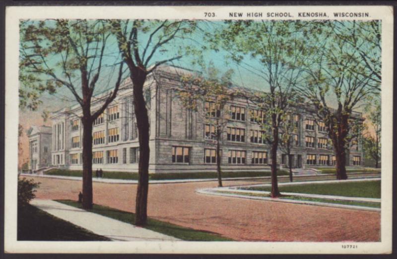 New High School,Kenosha,WI Postcard