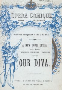 Our Diva Opera Comique Victorian London Theatre Programme