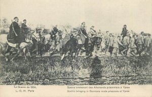 World War 1914-1918 Spahis cavalry bringing in Germans made prisoners at Ypres 