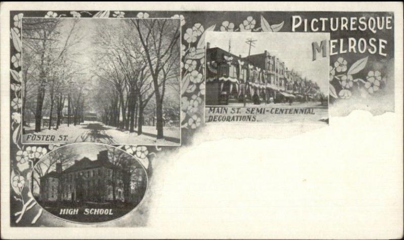 Melrose MA Multi-View c1905 Postcard #5