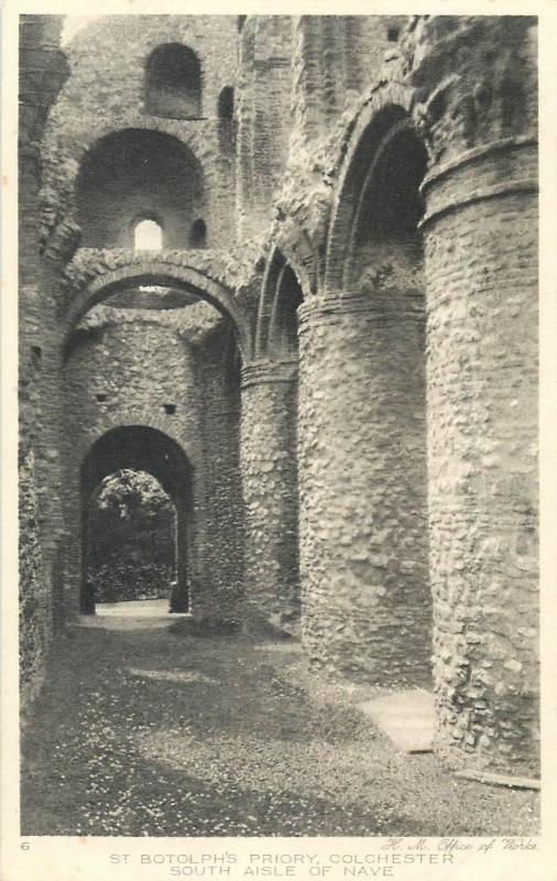 Lot 7 postcards Colchester Botolph `s Priory architecture