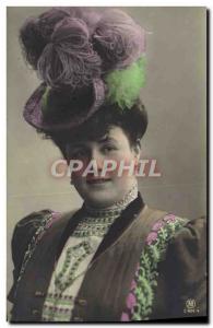 Postcard Old Fashion Female Headdress