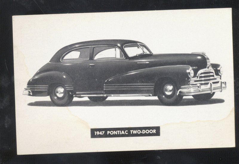 1947 PONTIAC TWO DOOR STORM LAKE IOWA CAR DEALER VINTAGE ADVERTISING POSTCARD