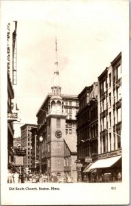 RPPC Old South Church, Boston MA c1951 Vintage Postcard I44