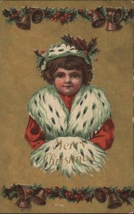 Christmas Children Bells c1910s Postcard