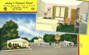 Haley's Colonial Court, St. Augustine, FL, USA Motel Hotel 1957 postal used 1...