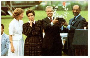 President and Mrs. Carter, Anwar and Jihan Sadat of Egypt at Plain Georgia