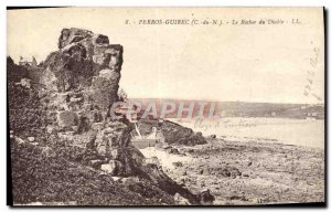 Old Postcard Perros Guirec Le Rocher Du Diable