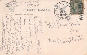 Bellevue Kentucky Poplar Street School Sepia Tone Photo Vintage Postcard U3805