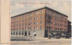 1907 CEDAR RAPIDS Iowa Ia Postcard THE ALLISON HOTEL Car No 1008