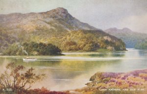 Scotland Postcard - Steamer on Loch Katrine, and Ben A'An - Art Colour RS22998