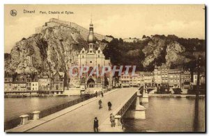 Postcard Old Bridge Dinant Citadel and Church