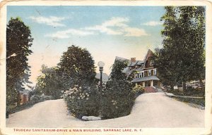 Trudeau sanitarium drive & main building Saranac Lake, NY, USA R.P.O., Rail P...