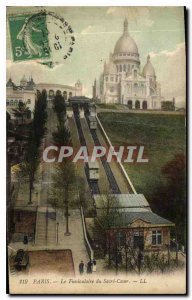 Postcard Old Paris Sacre Coeur Funicular