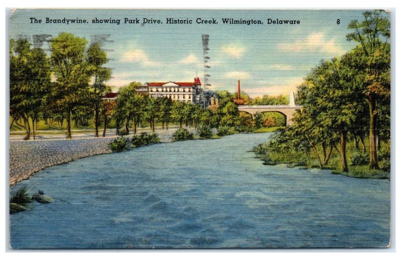 1941 Park Drive and Brandywine Creek, Wilmington, DE Postcard