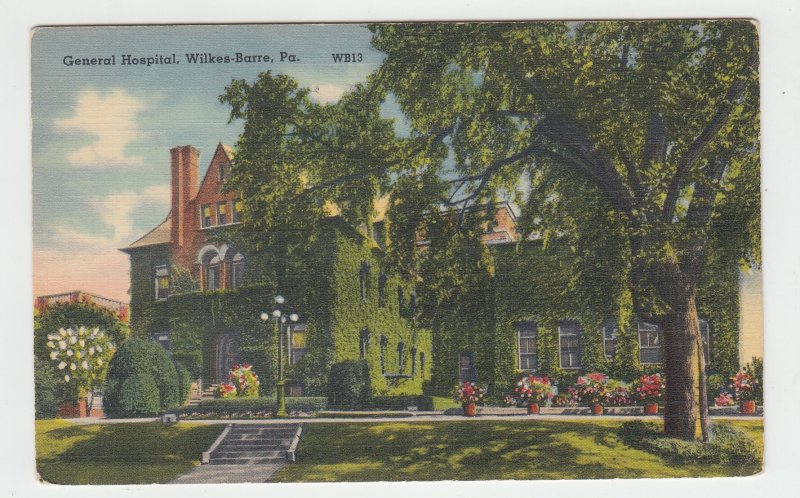 P2399, vintage postcard general hospital flowers etc wilkes-barre penn unused