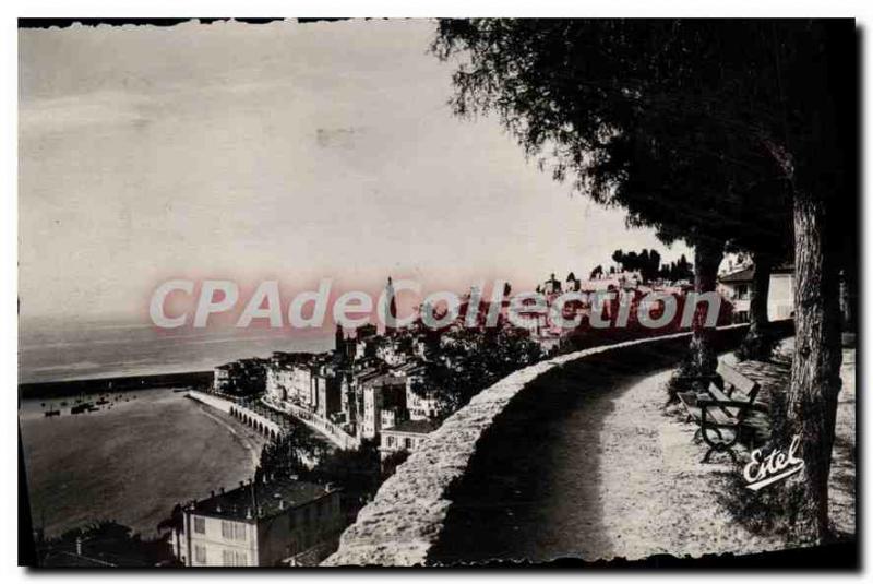 Old Postcard Menton Old Town and the Boulevard of Garavan