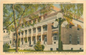 Buckstafff Baths Hot Springs Arkansas Linen Postmarked 1940