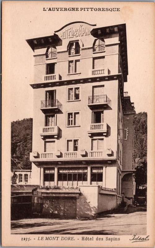France Le Mont Dore Hotel des Sapins Vintage Postcard C003