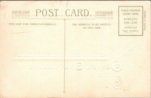 Vintage John Winsch Beautiful Cottage, House, River, Windmill, Easter Postcard