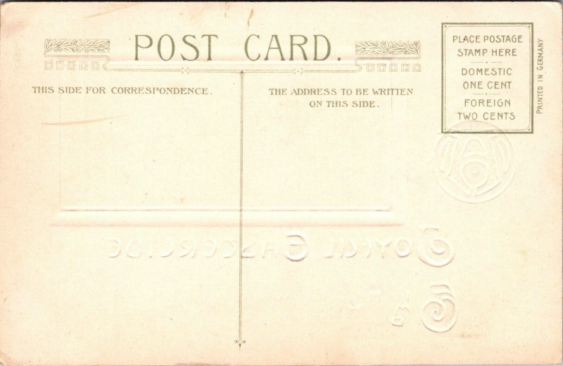 Vintage John Winsch Beautiful Cottage, House, River, Windmill, Easter Postcard