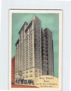 Postcard King Edward Hotel, New York City, New York