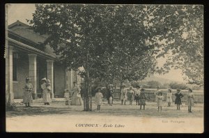 Coudoux, France. Ecole Libre. Postcard mailed in 1911 to Toulon from Velaux