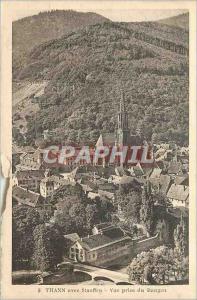 Old Postcard Thann with Stauffen View from Bangen