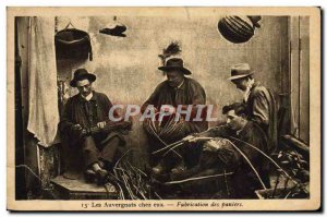 Old Postcard Craft Manufacturing of Folklore Baskets Auvergne home