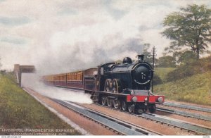 UK: Liverpool-Manchester Express, Lancashire& Yorkshire RLW., Railroad Train,...