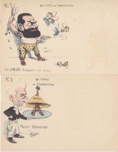 LES NORWIN'S FRENCH POLITIC SATIRE set 12 Vintage Postcards pre-1920 (L3899)