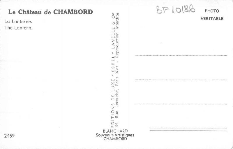 BF10186 la lanterne chateau de chambord france       France