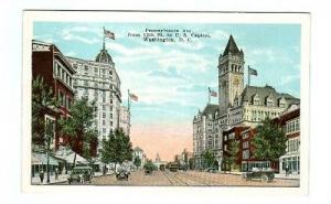 Pennsylvania Avenue Washington DC 1920c postcard