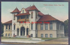 CA, Santa Ana, California, Public Library, Gelatin Postcard, M Rieder No 4703 