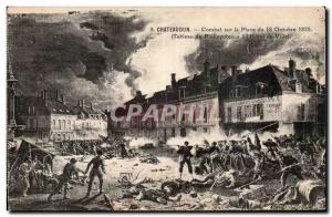 Old Postcard Chateaudun battle on the square of October 18, 1870