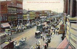 Parade on 3rd Avenue Huntington West Virginia WV Postcard D87