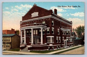 J89/ New Castle Pennsylvania Postcard c1910 Elks Home Building Lodge 146