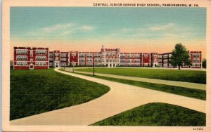 1934 Central Junior-Senior High School Parkersburg WV Postcard