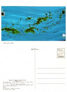 Map of  St. Thomas, St John, U.S. Virgin Islands and Tortola B.V.I. 7467