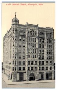 Early 1900s Masonic Temple, Minneapolis, MN Postcard