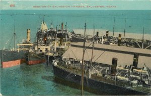 Postcard Texas Galveston Section of Harbor #1371 Kress 23-3341