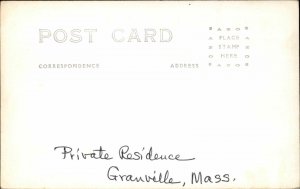 Granville Massachusetts MA Private Residence Real Photo Vintage Postcard