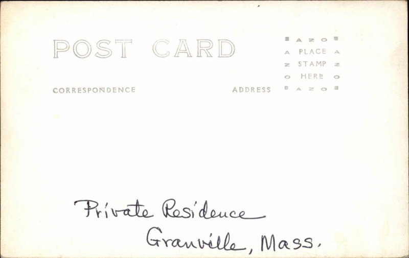 Granville Massachusetts MA Private Residence Real Photo Vintage Postcard