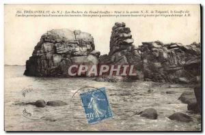 Old Postcard Tregastel Les Rochers Grand Chasm