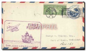 Letter USA 1st Flight San Juan Paramaribo September 22, 1929