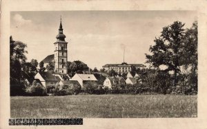Mimoň Czech Republic Church Chateau 1917 Photo Postcard Bohemia Illinois USA